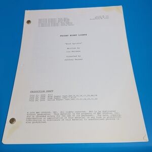 Friday Night Lights TV Production Script Set Used S01E03 With Location Map